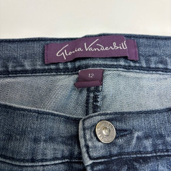 Gloria Vanderbilt Amanda Straight Leg Women's size 12 Dark Wash Blue Denim Jeans - Picture 2 of 4